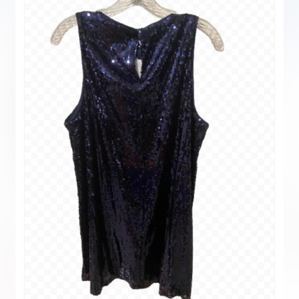 “Party Dress” Sequins Shimmering Midnight Blue Mini Dress by Sugarlips - Picture 10 of 11